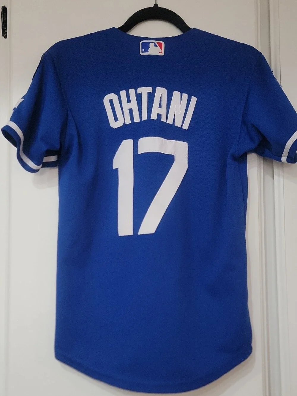 Nike Blue Dodgers Jersey with White Script and Red 17
